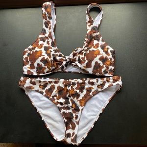 Cabana del Sol brown cow print bikini